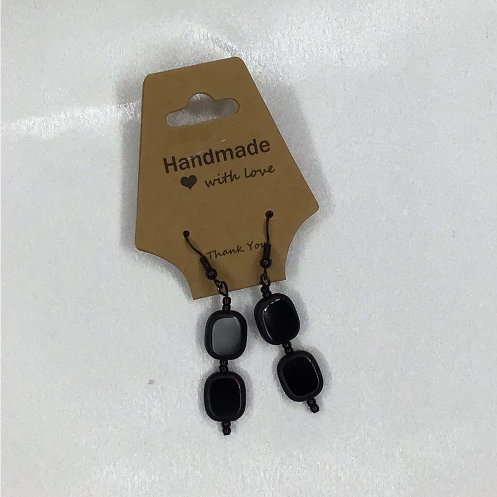 Handmade Women’s Dangle Earrings Set — Black, Pink, Clear, Red & Green Options - Picture 4 of 12